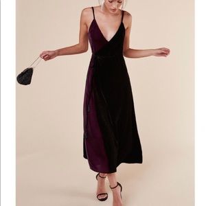 Reformation two tone wrap dress